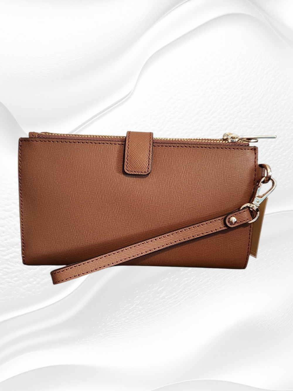 Michael Kors Brown Leather Wristlet Wallet In Color "Luggage". NWT - Picture 3 of 11